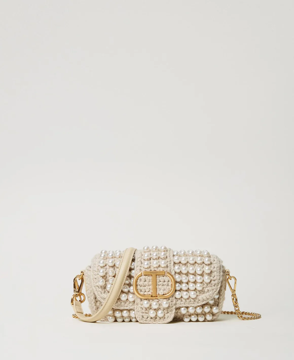 TWINSET Milano Borsa A Tracolla 'Amie' Piccola Crochet Con Perle | Borse A Mano | Borse A Spalla