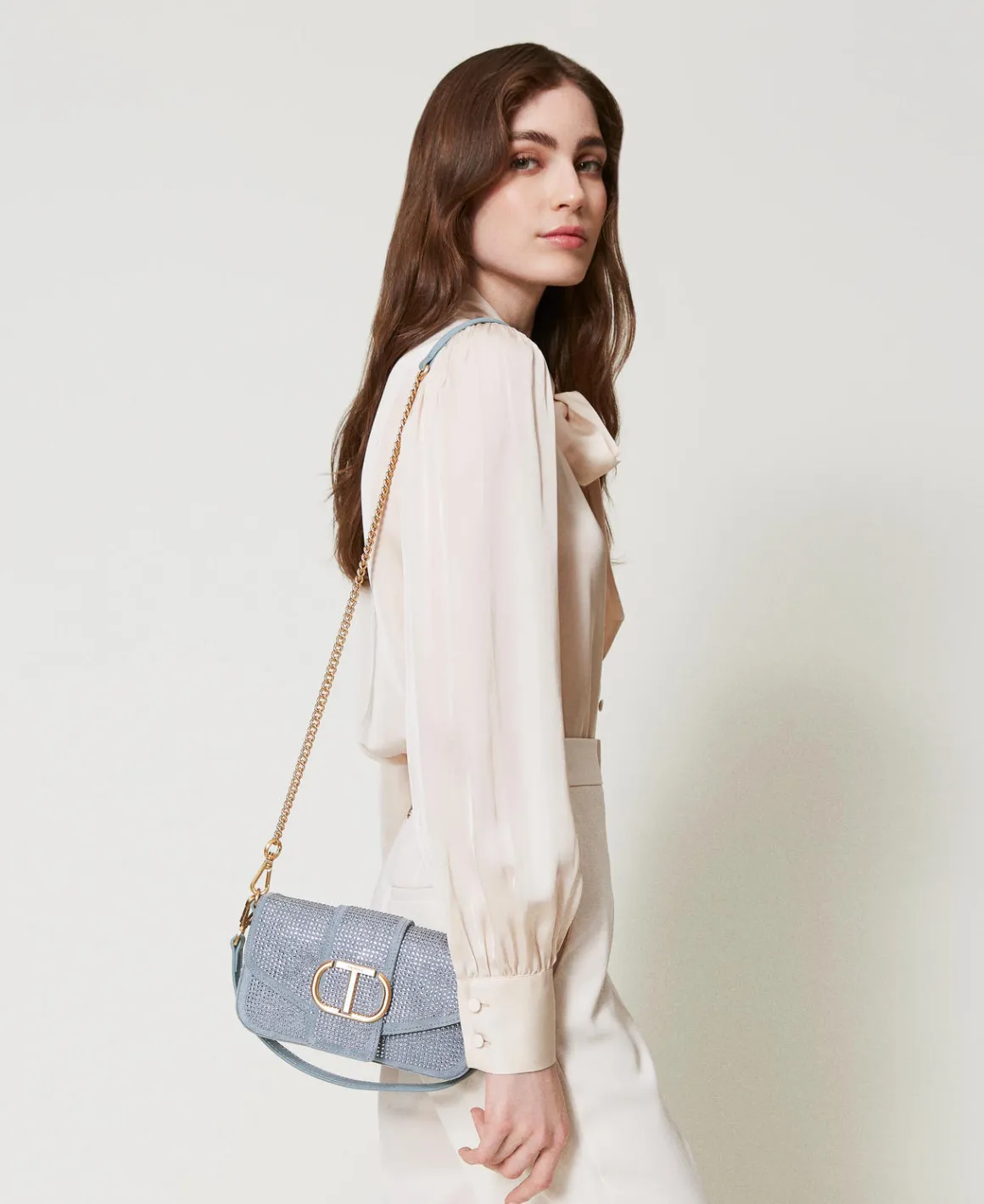 TWINSET Milano Borsa A Tracolla 'Amie' Piccola Con Strass | Mini Borse | Borse A Mano