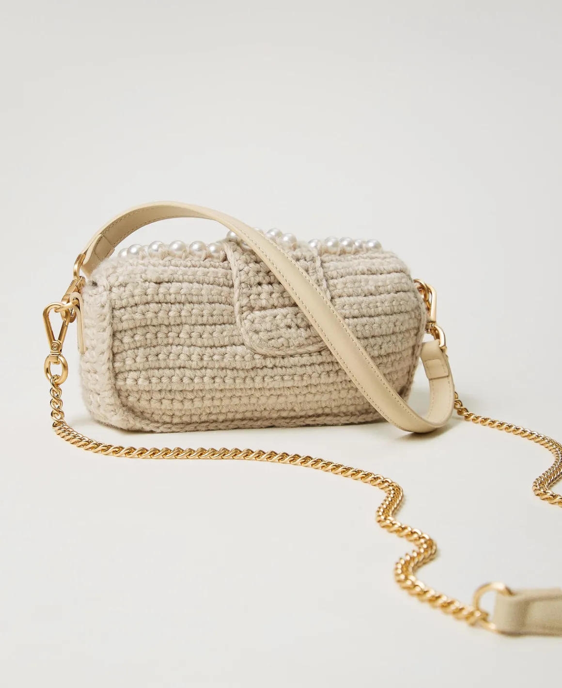 TWINSET Milano Borsa A Tracolla 'Amie' Piccola Crochet Con Perle | Borse A Mano | Borse A Spalla
