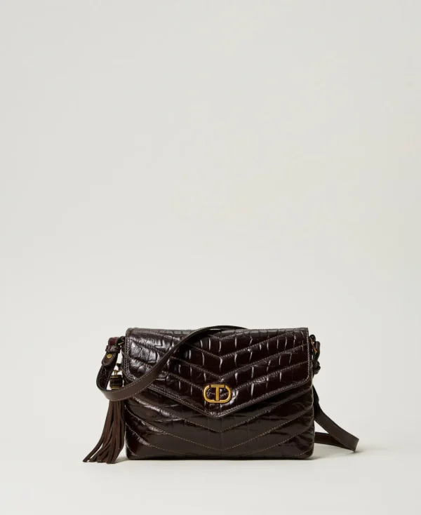 TWINSET Milano Borsa A Tracolla 'Dreamy' Media In Pelle Stampa Cocco | Borse A Spalla | Borse A Tracolla