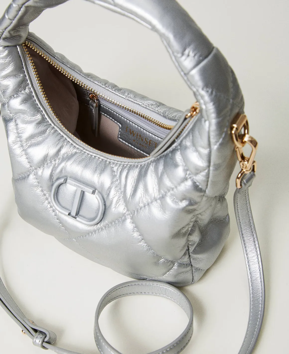 TWINSET Milano Borsa Hobo Piccola Quilted Imbottita | Mini Borse | Borse Hobo