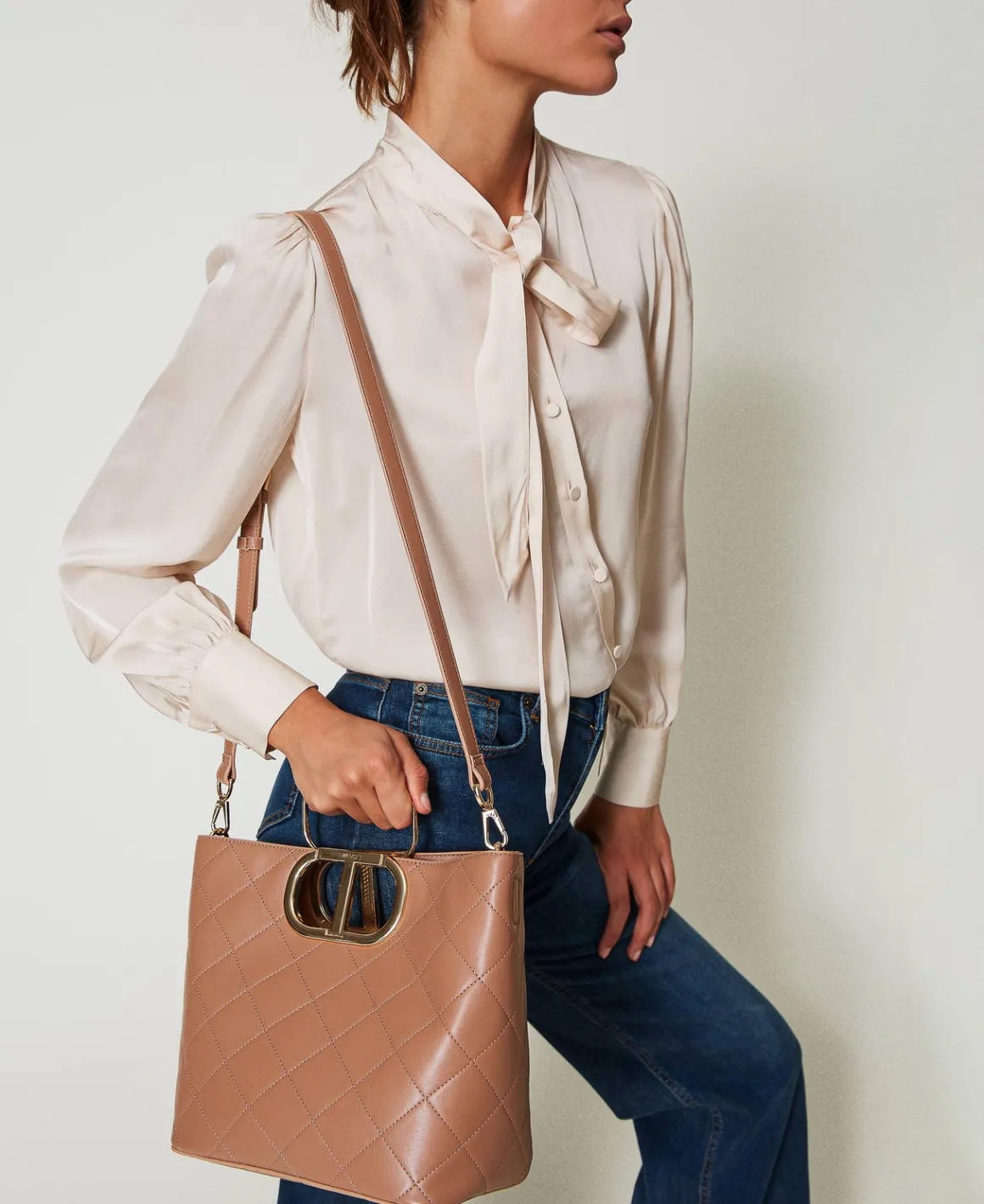 TWINSET Milano Borsa Shopper 'Lila' Trapuntata Con Manico Oval T | Borse Shopping | Borse A Mano