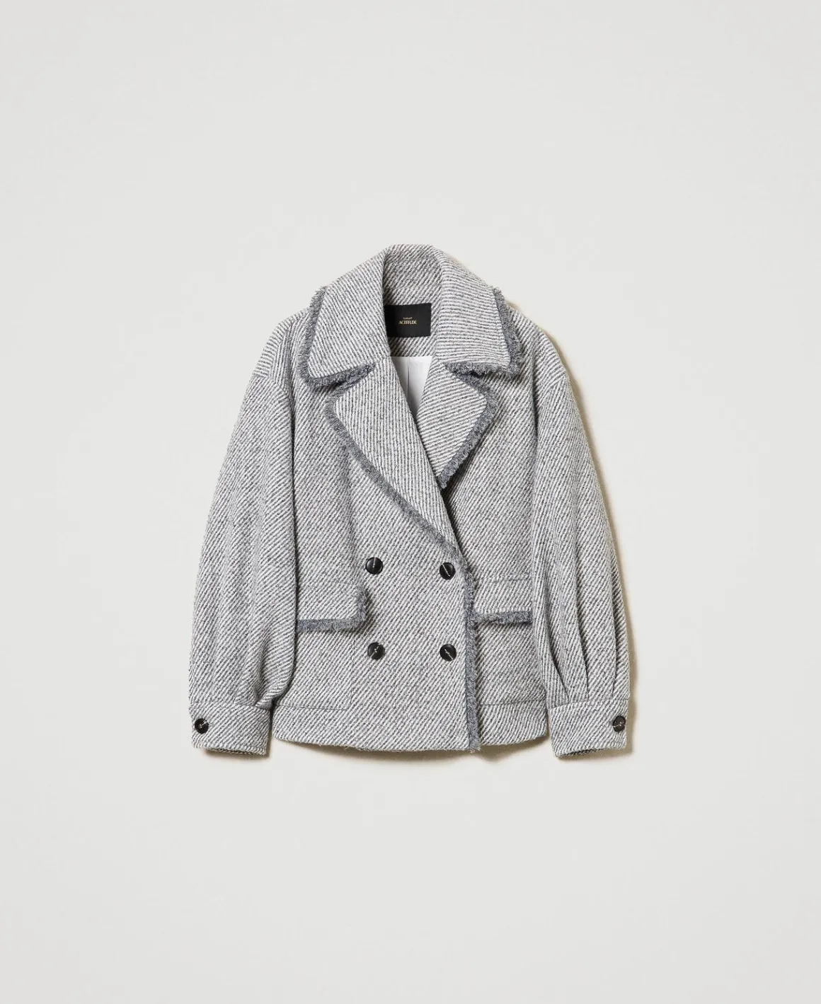 TWINSET Milano Caban Doppiopetto In Panno Bicolor | Giacche E Piumini