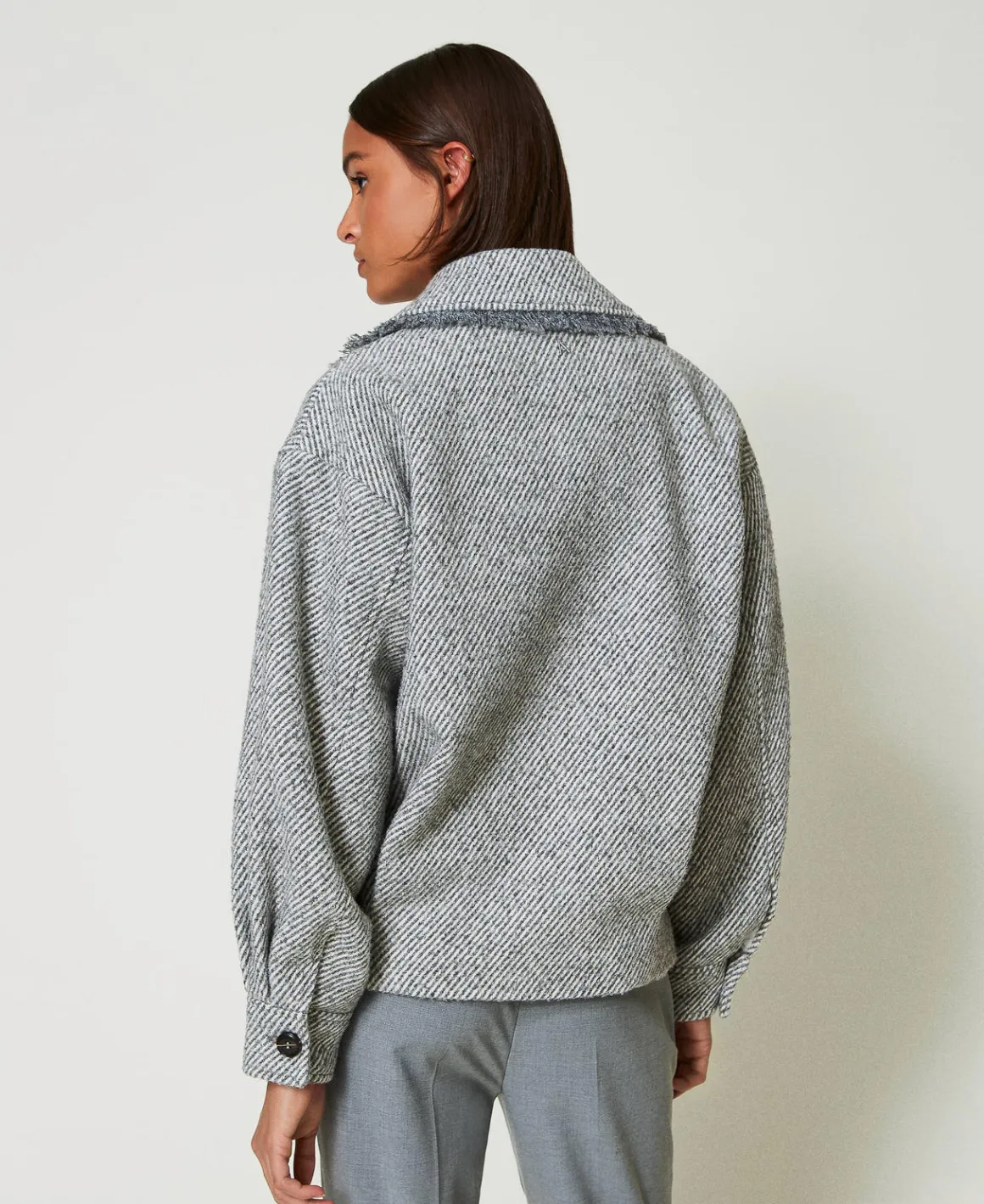 TWINSET Milano Caban Doppiopetto In Panno Bicolor | Giacche E Piumini