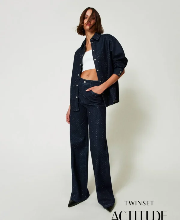 TWINSET Milano Camicia In Jeans Con Strass | Bluse E Camicie