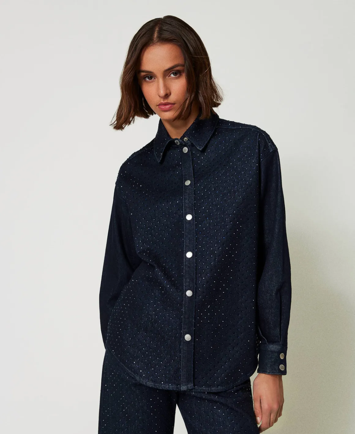 TWINSET Milano Camicia In Jeans Con Strass | Bluse E Camicie