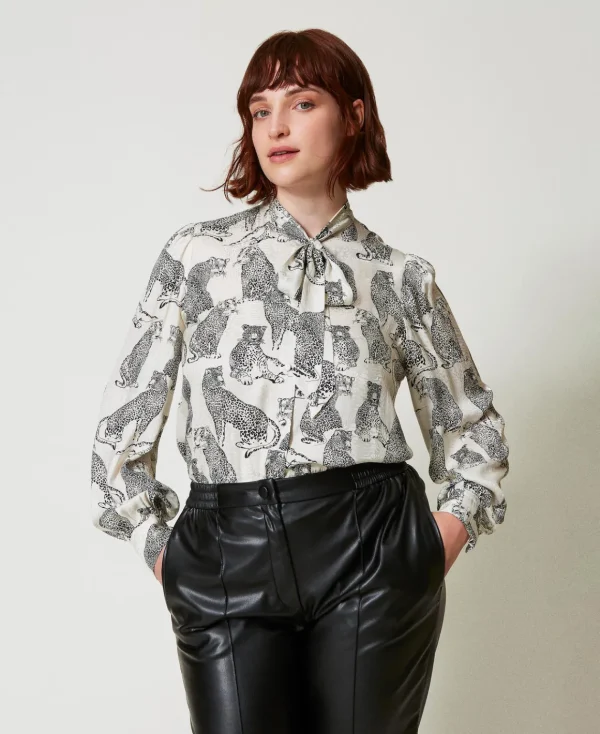 TWINSET Milano Camicia Jacquard Con Stampa Giaguaro | Bluse E Camicie