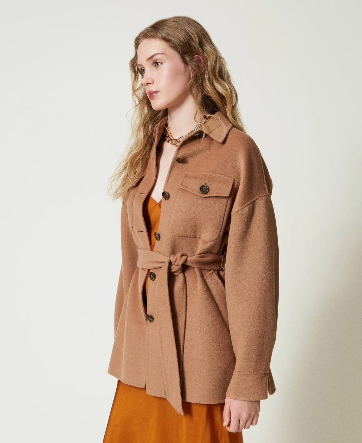TWINSET Milano Cappotto Caban In Panno Double Misto Lana | Cappotti E Trench
