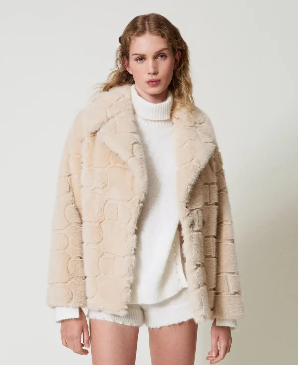 TWINSET Milano Cappotto Corto In Faux Fur Con Oval T | Cappotti E Trench