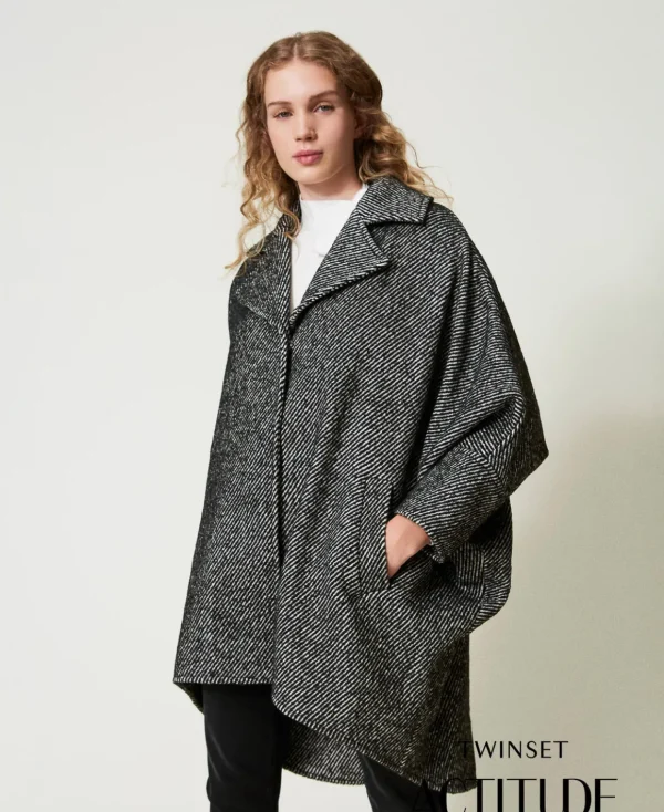 TWINSET Milano Cappotto Corto In Panno Bicolor | Cappotti E Trench