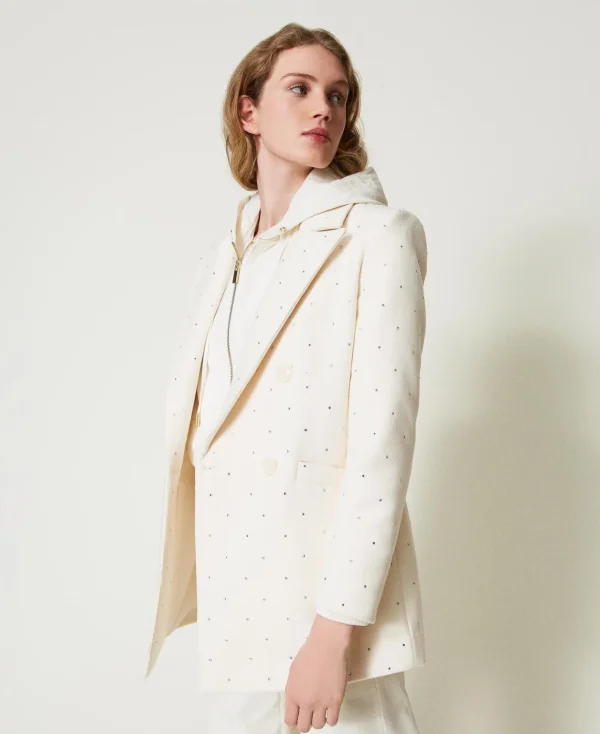 TWINSET Milano Cappotto Corto In Panno Con Strass | Cappotti E Trench