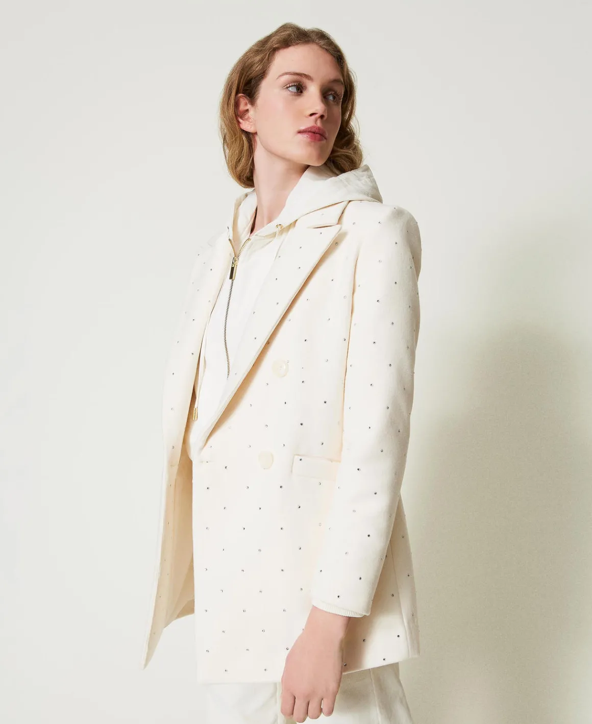 TWINSET Milano Cappotto Corto In Panno Con Strass | Cappotti E Trench