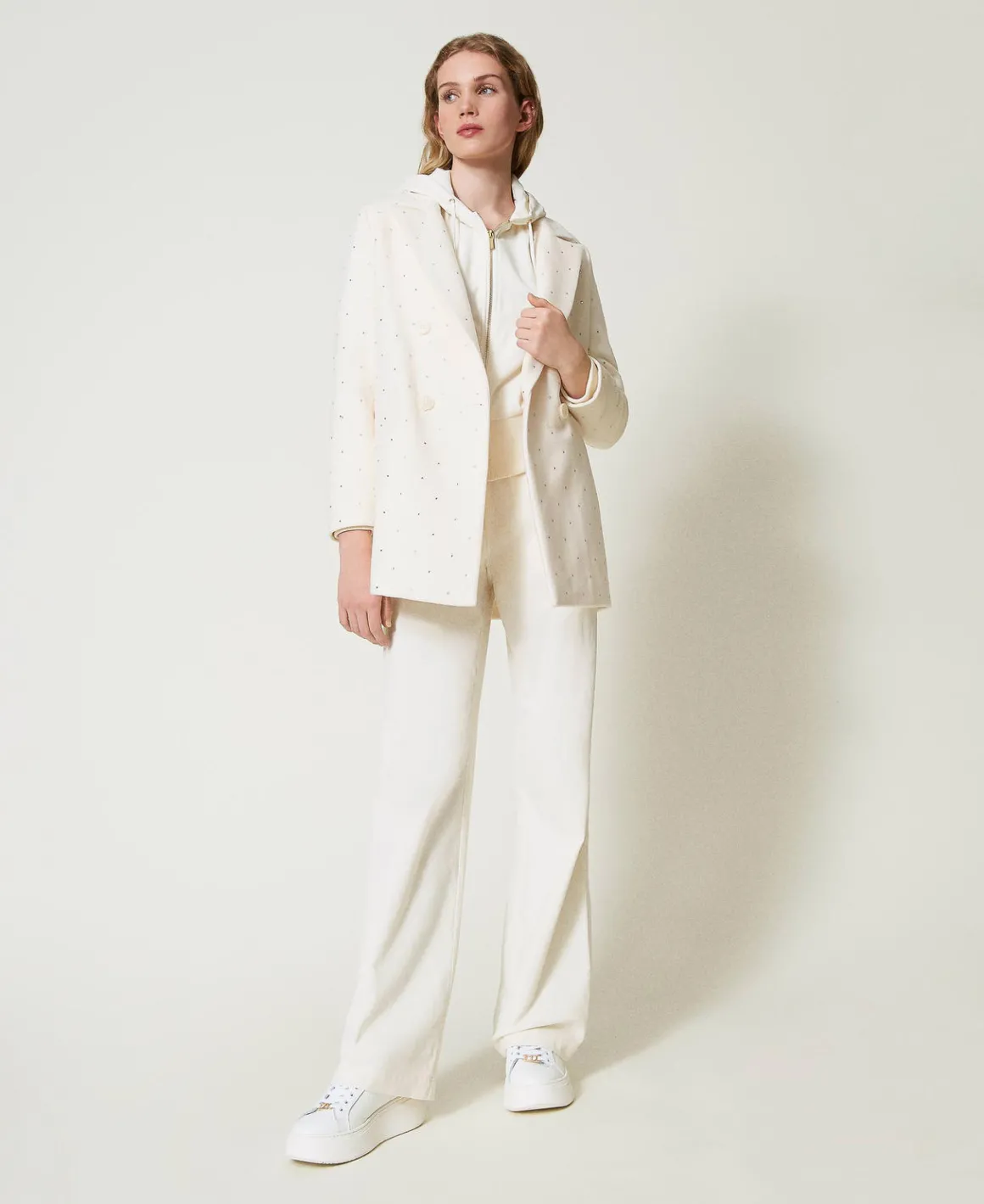 TWINSET Milano Cappotto Corto In Panno Con Strass | Cappotti E Trench