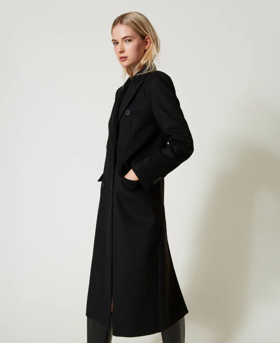 TWINSET Milano Cappotto Di Linea Dritta In Misto Lana | Cappotti E Trench