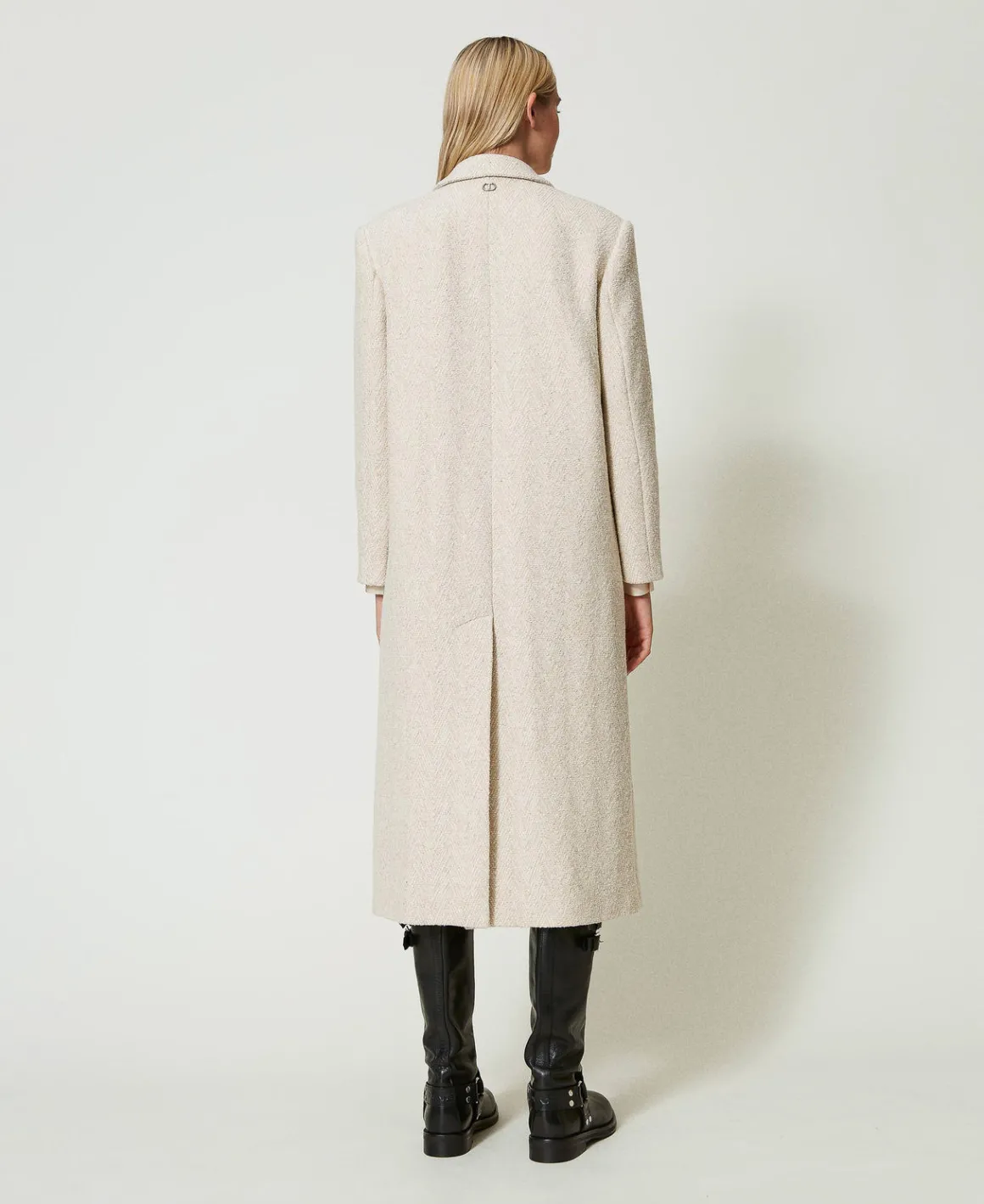 TWINSET Milano Cappotto Doppiopetto In Herringbone Misto Lana | Cappotti E Trench