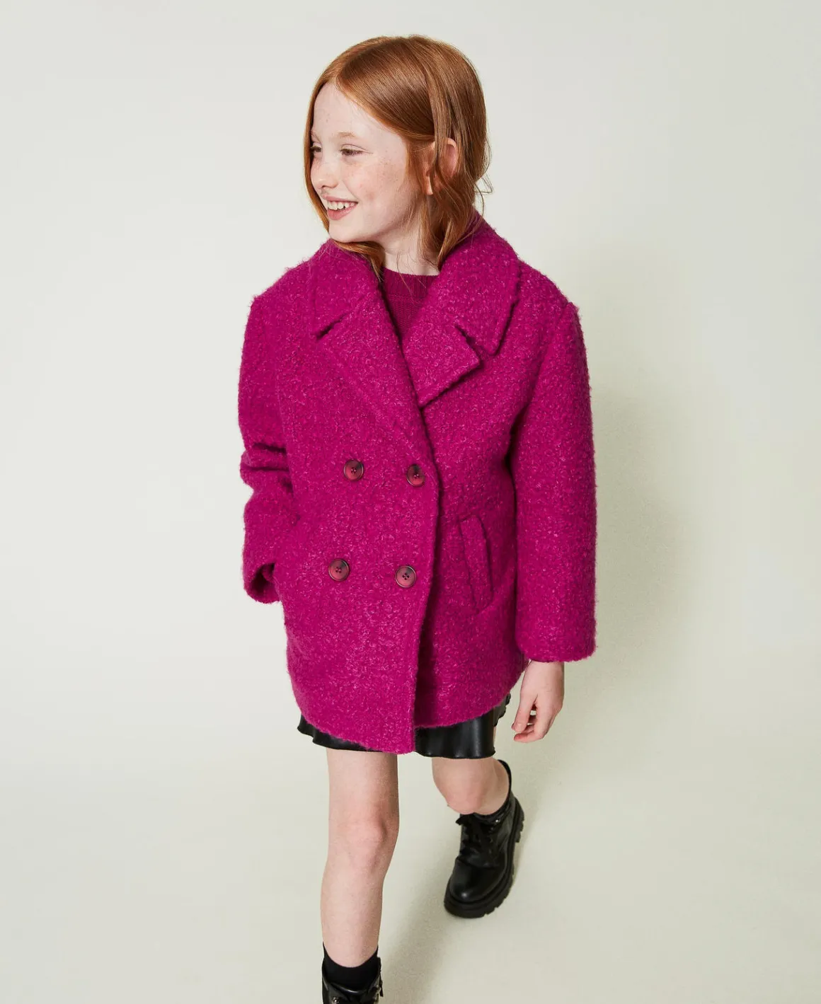 TWINSET Milano Cappotto Doppiopetto In Panno Curly | Giacche E Capispalla