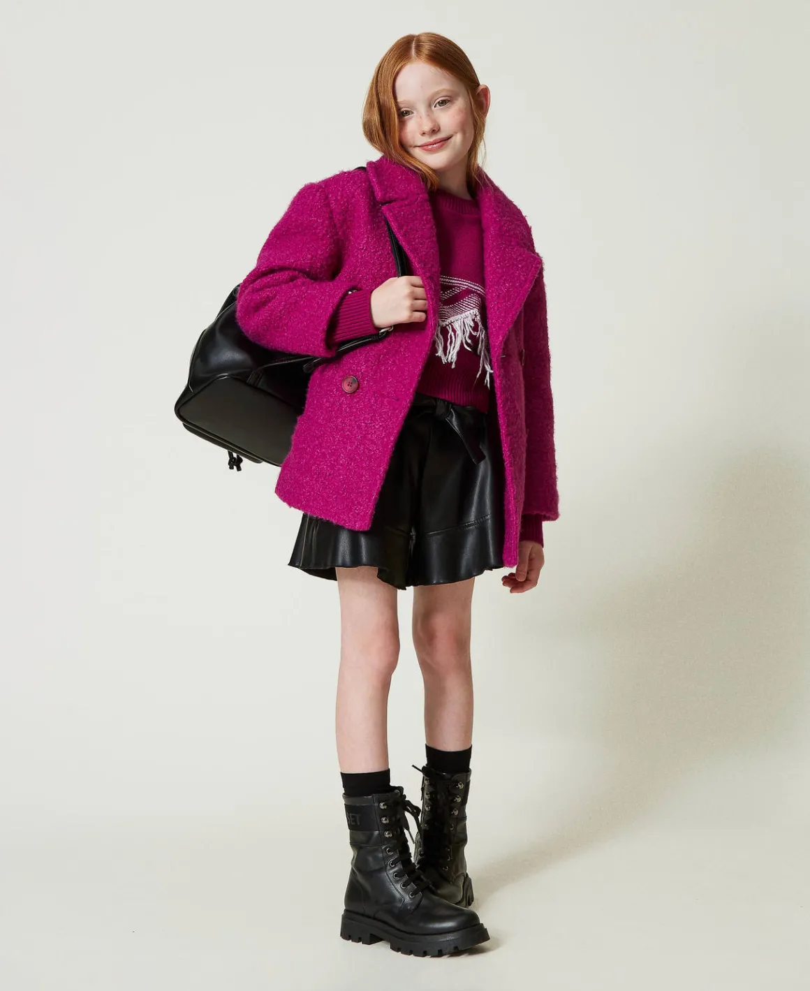 TWINSET Milano Cappotto Doppiopetto In Panno Curly | Giacche E Capispalla