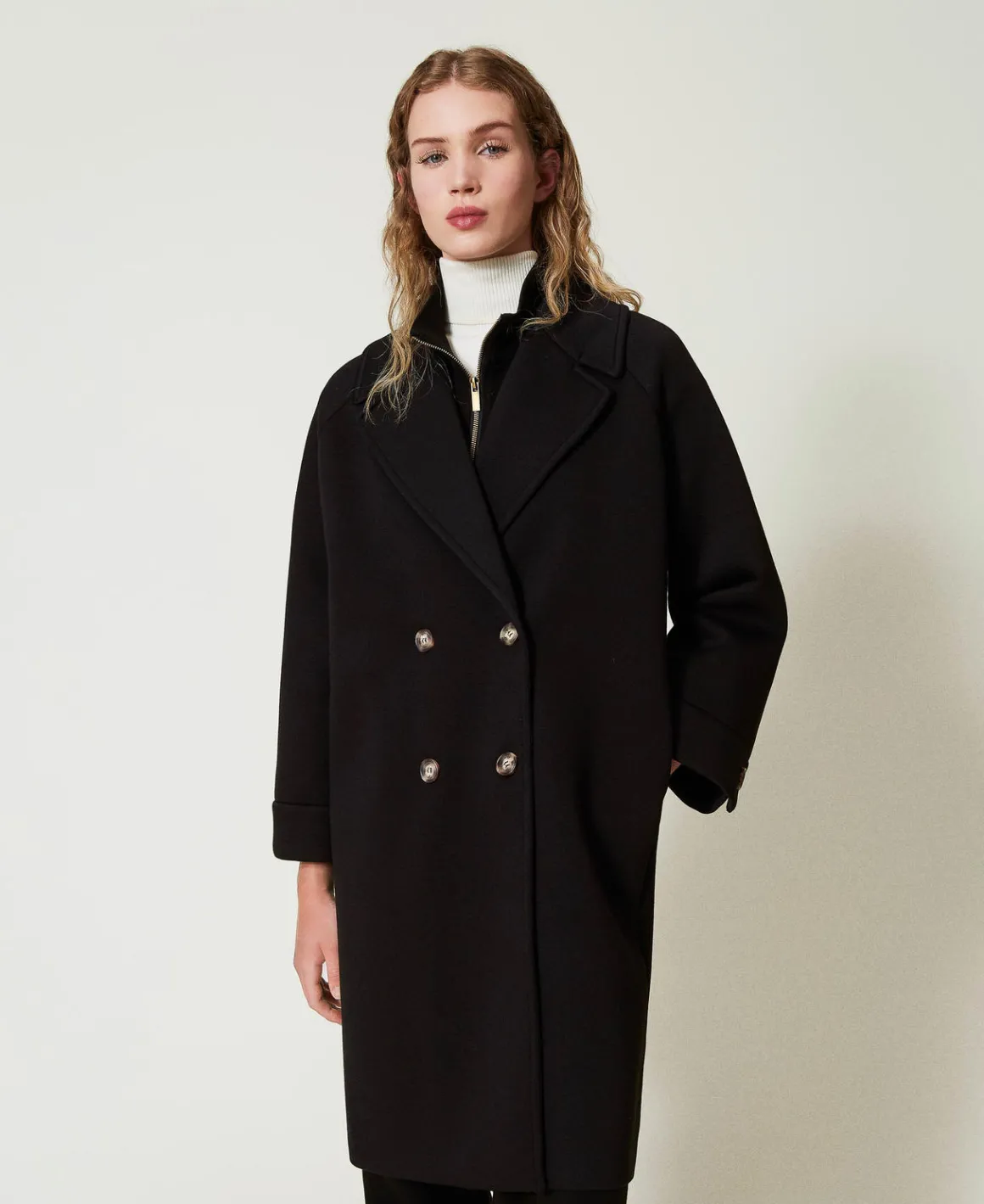TWINSET Milano Cappotto Doppiopetto In Tessuto Scuba | Cappotti E Trench