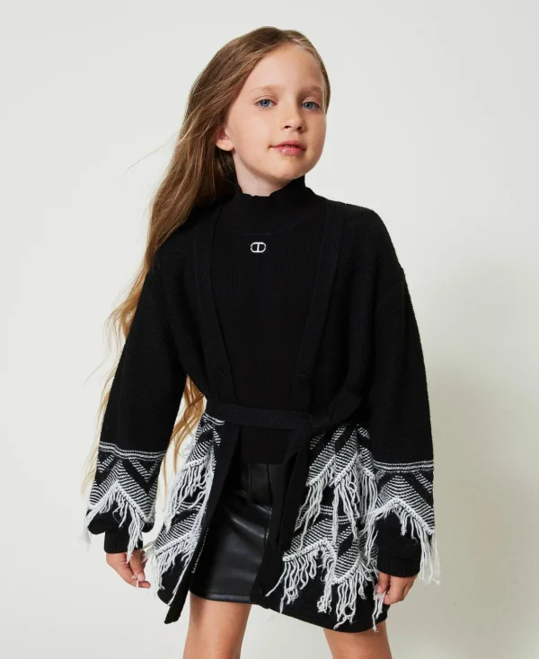 TWINSET Milano Cappotto In Maglia Misto Lana Con Frange | Giacche E Capispalla