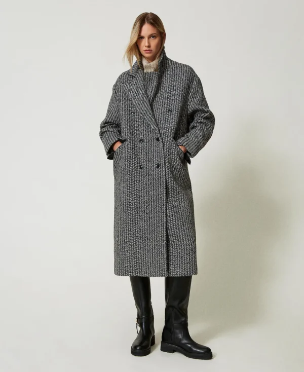TWINSET Milano Cappotto In Misto Lana Gessato | Cappotti E Trench
