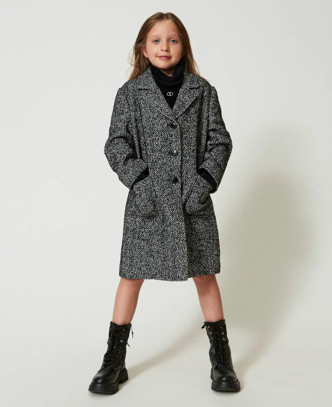 TWINSET Milano Cappotto In Panno Chevron | Giacche E Capispalla