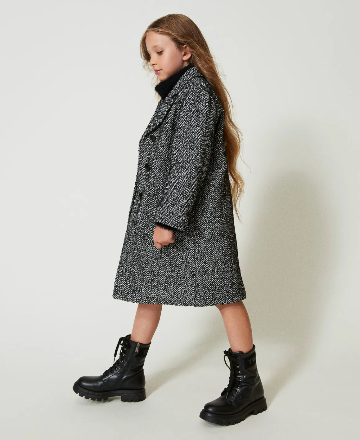TWINSET Milano Cappotto In Panno Chevron | Giacche E Capispalla