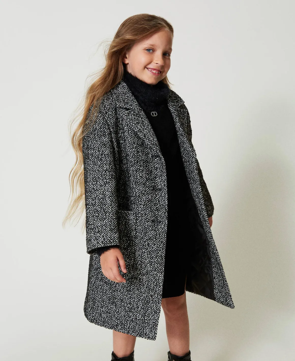 TWINSET Milano Cappotto In Panno Chevron | Giacche E Capispalla