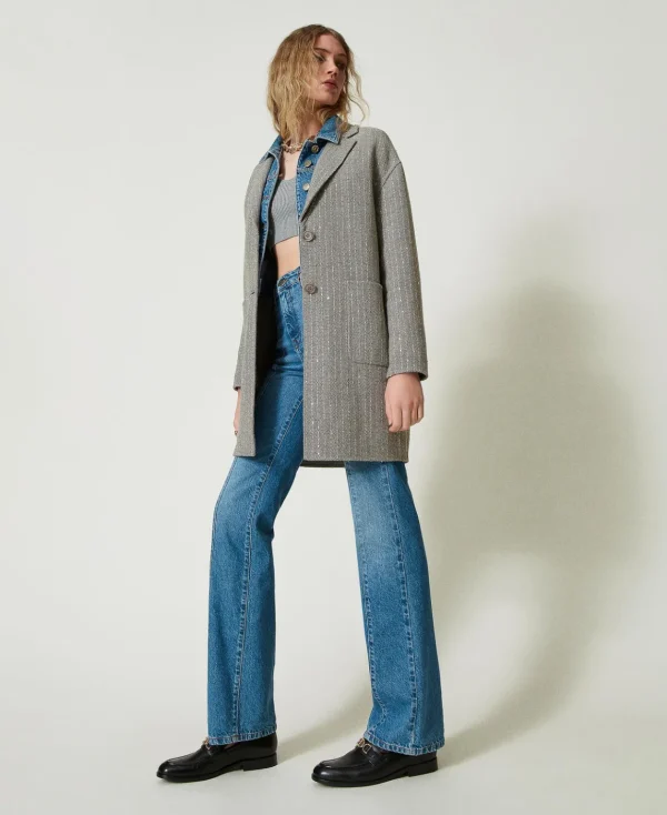 TWINSET Milano Cappotto In Panno Double Con Paillettes | Cappotti E Trench