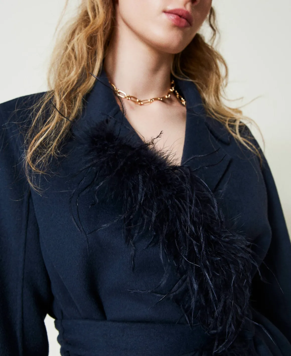 TWINSET Milano Cappotto In Panno Double Misto Lana Con Piume | Cappotti E Trench