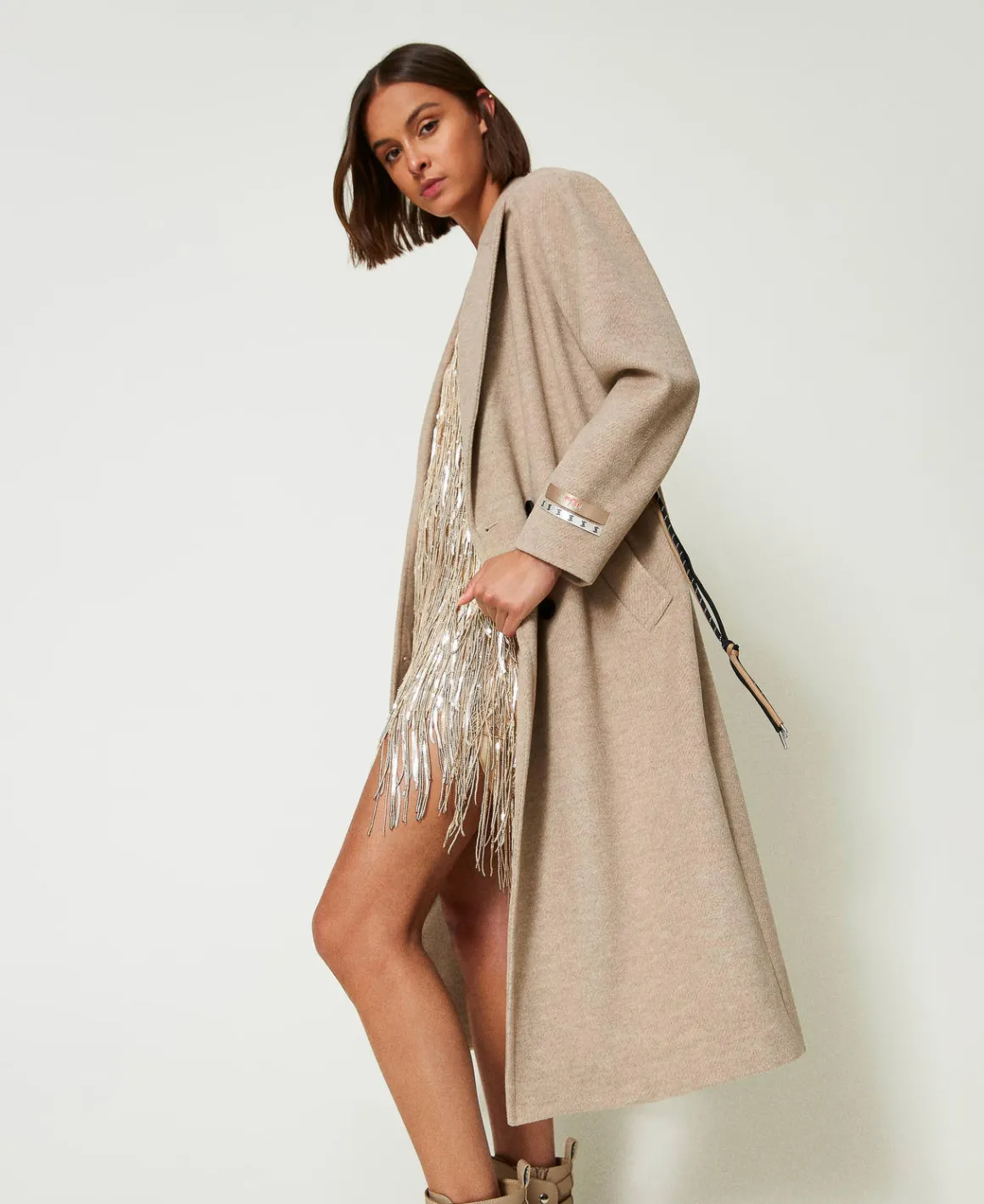 TWINSET Milano Cappotto MYFO In Panno Diagonale | Cappotti E Trench