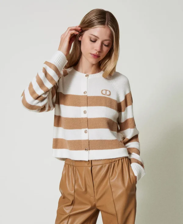 TWINSET Milano Cardigan A Righe Bicolore | Maglie E Cardigan