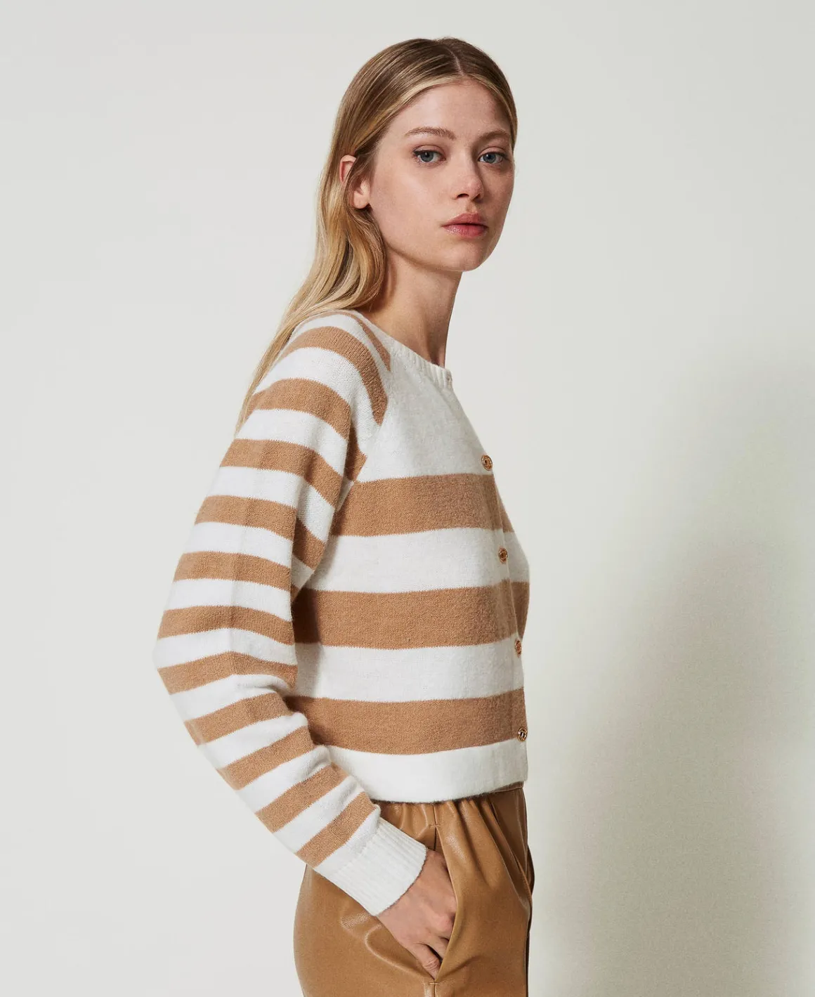 TWINSET Milano Cardigan A Righe Bicolore | Maglie E Cardigan