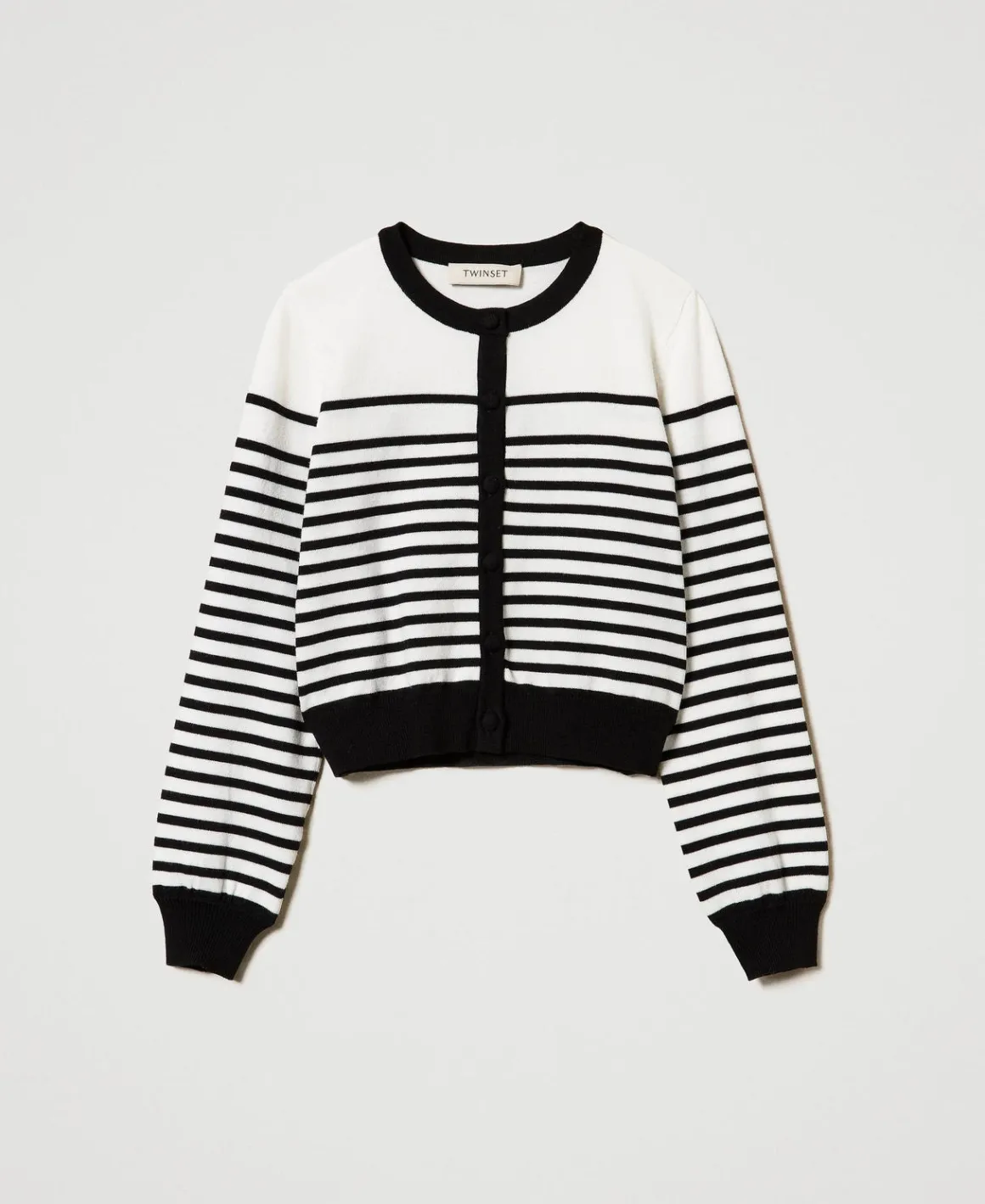 TWINSET Milano Cardigan A Righe Con Logo Jacquard | Maglie E Cardigan