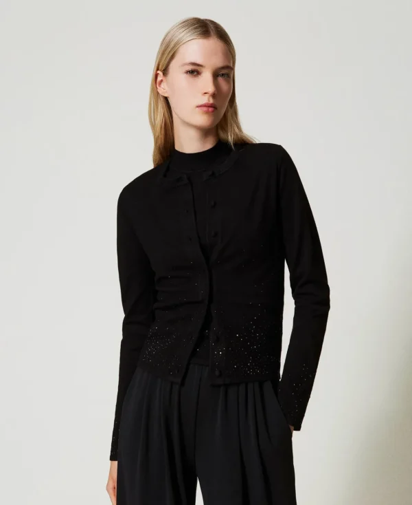 TWINSET Milano Cardigan Con Strass In Dégradé | Maglie E Cardigan