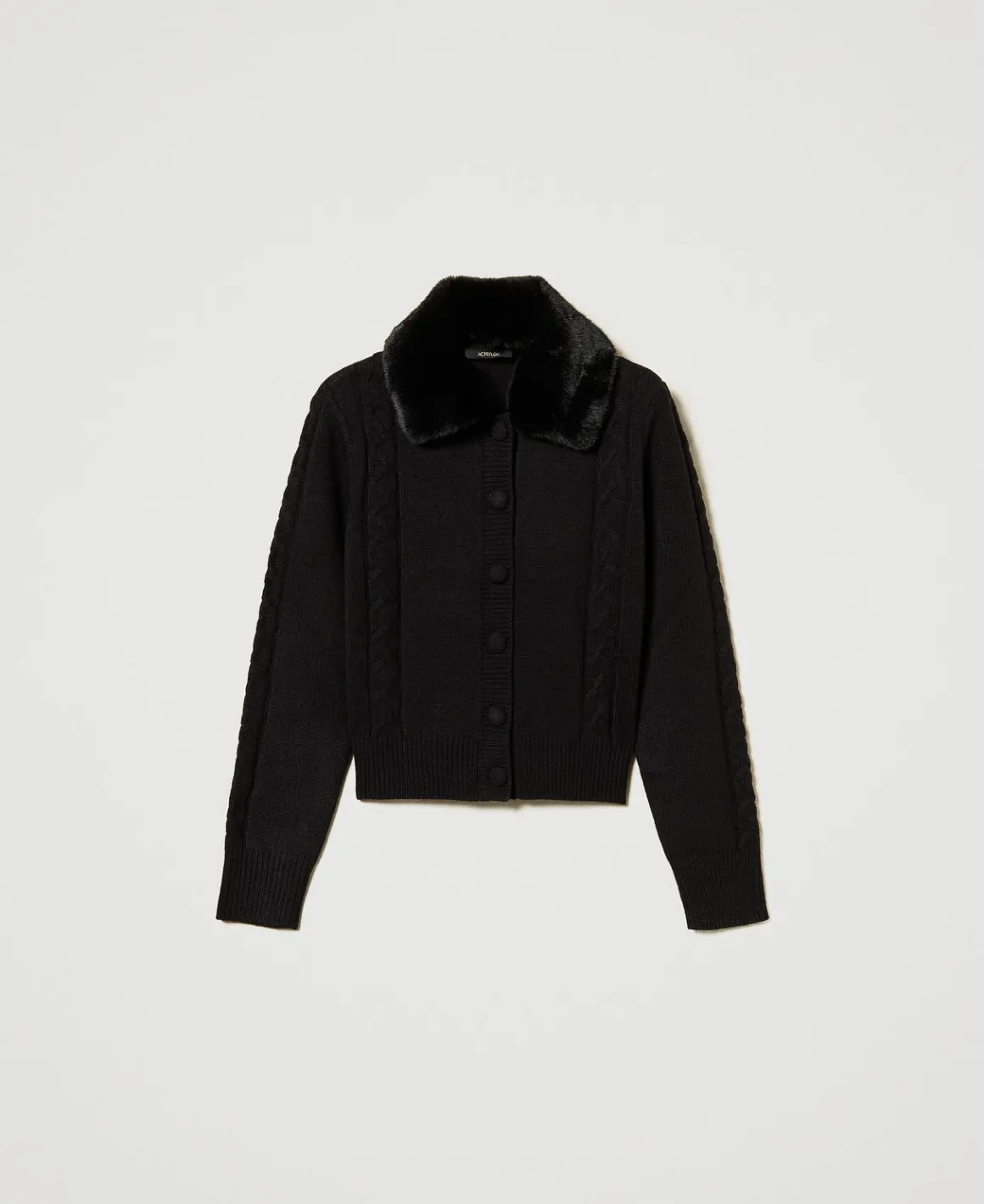 TWINSET Milano Cardigan Corto Con Collo In Faux Fur | Maglie E Cardigan