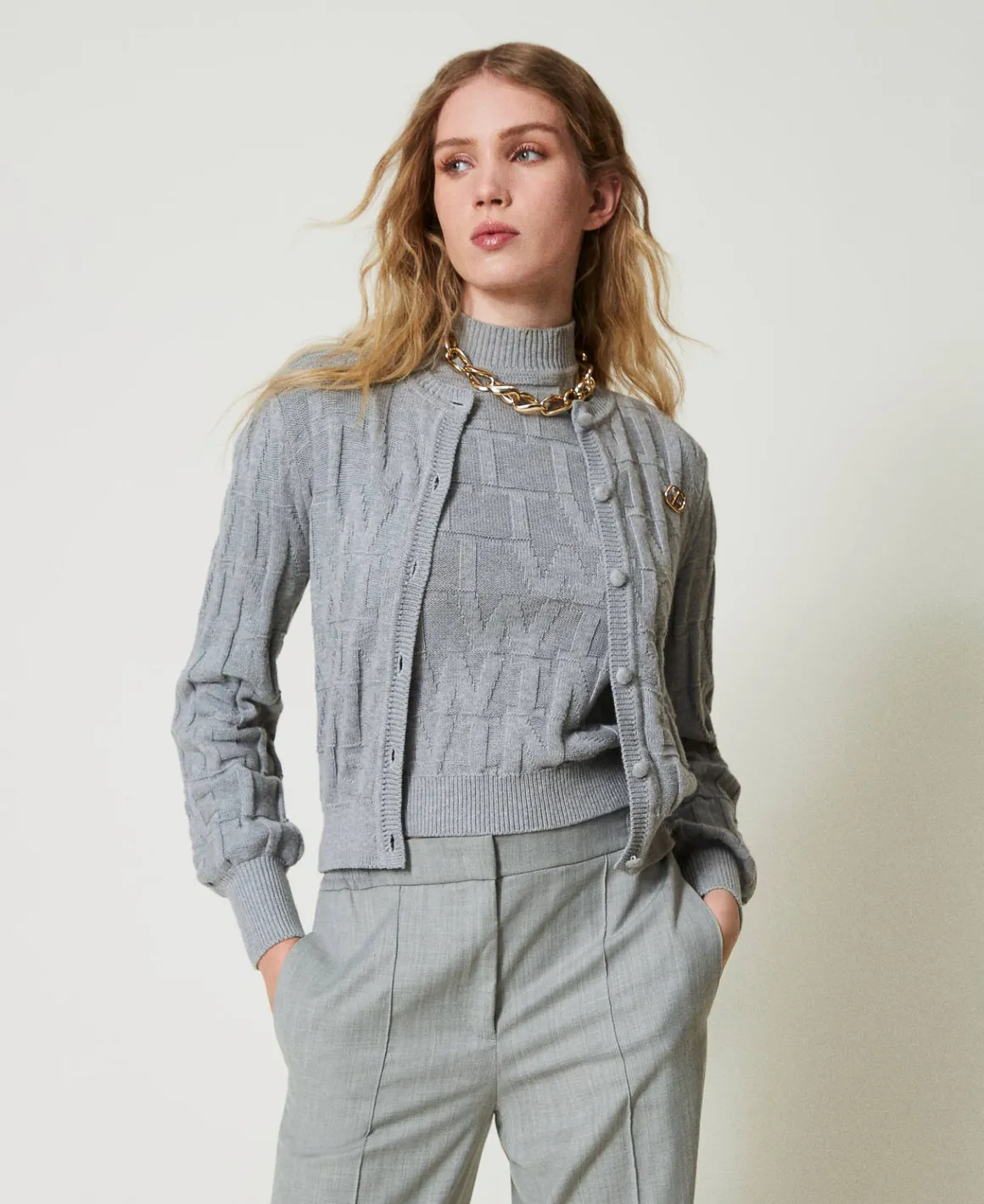 TWINSET Milano Cardigan In Cotone E Cashmere Con Logo | Maglie E Cardigan