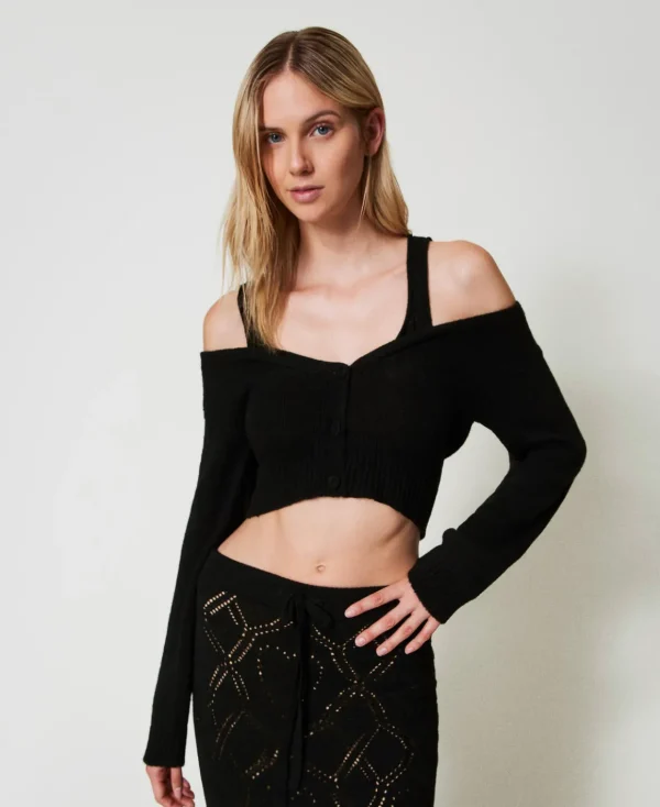 TWINSET Milano Cardigan In Filato Treeblend Con Trecce | Maglie E Cardigan