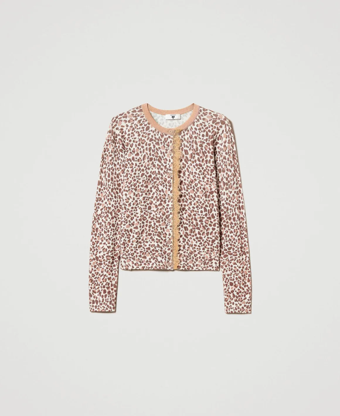 TWINSET Milano Cardigan In Maglia Con Stampa E Pizzo | Maglie E Cardigan