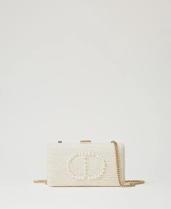 TWINSET Milano Clutch Con Perle E Oval T | Borse A Mano | Borse A Spalla
