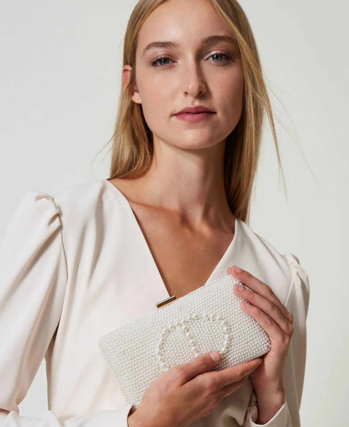 TWINSET Milano Clutch Con Perle E Oval T | Borse A Mano | Borse A Spalla