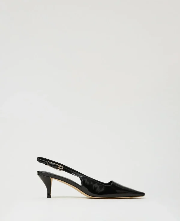 TWINSET Milano Décolleté Sling Back In Vernice | Scarpe Con Tacco | Decolleté E Sandali