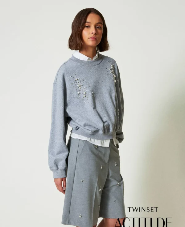 TWINSET Milano Felpa Boxy Con Ricamo A Mano | Felpe