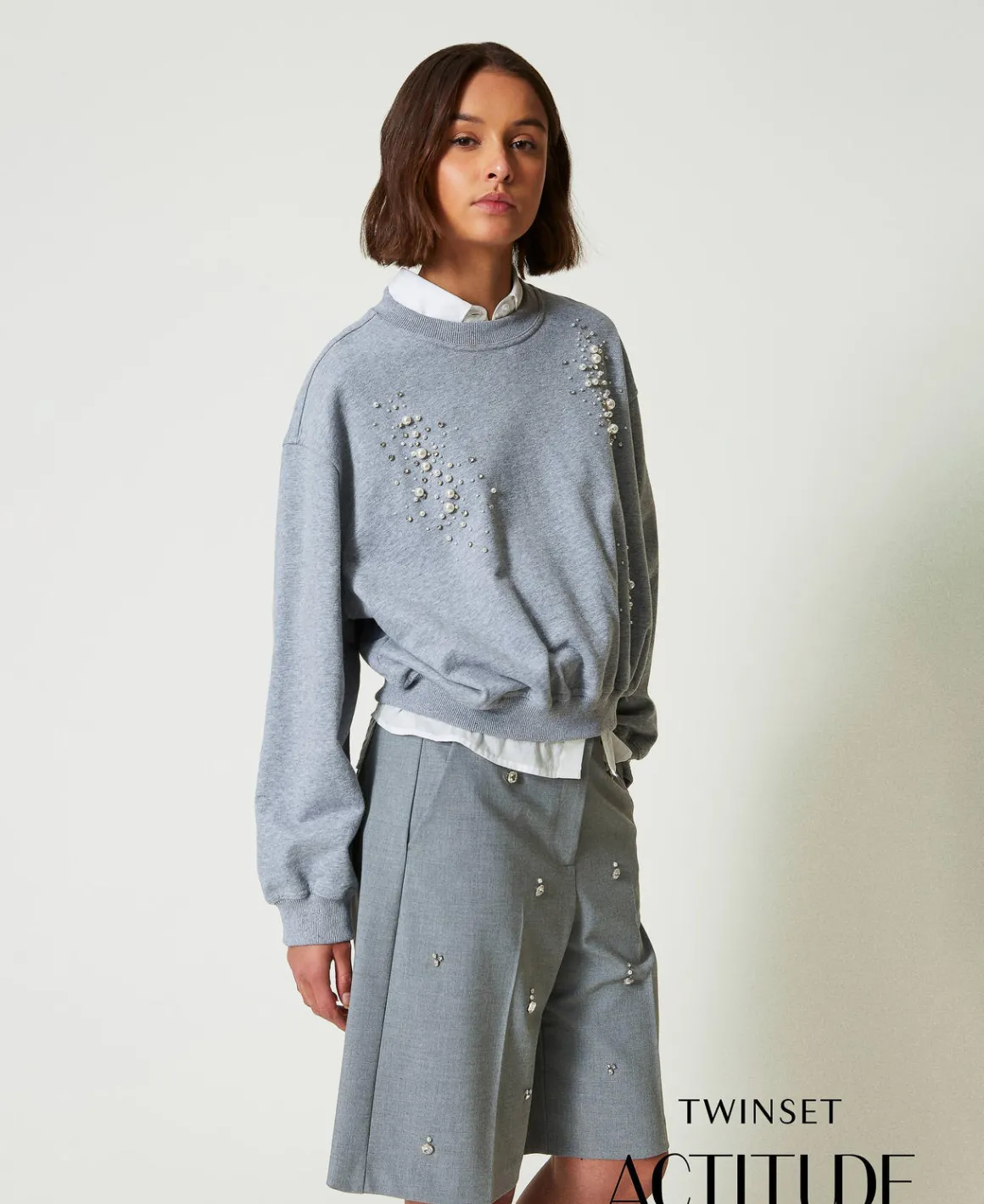 TWINSET Milano Felpa Boxy Con Ricamo A Mano | Felpe