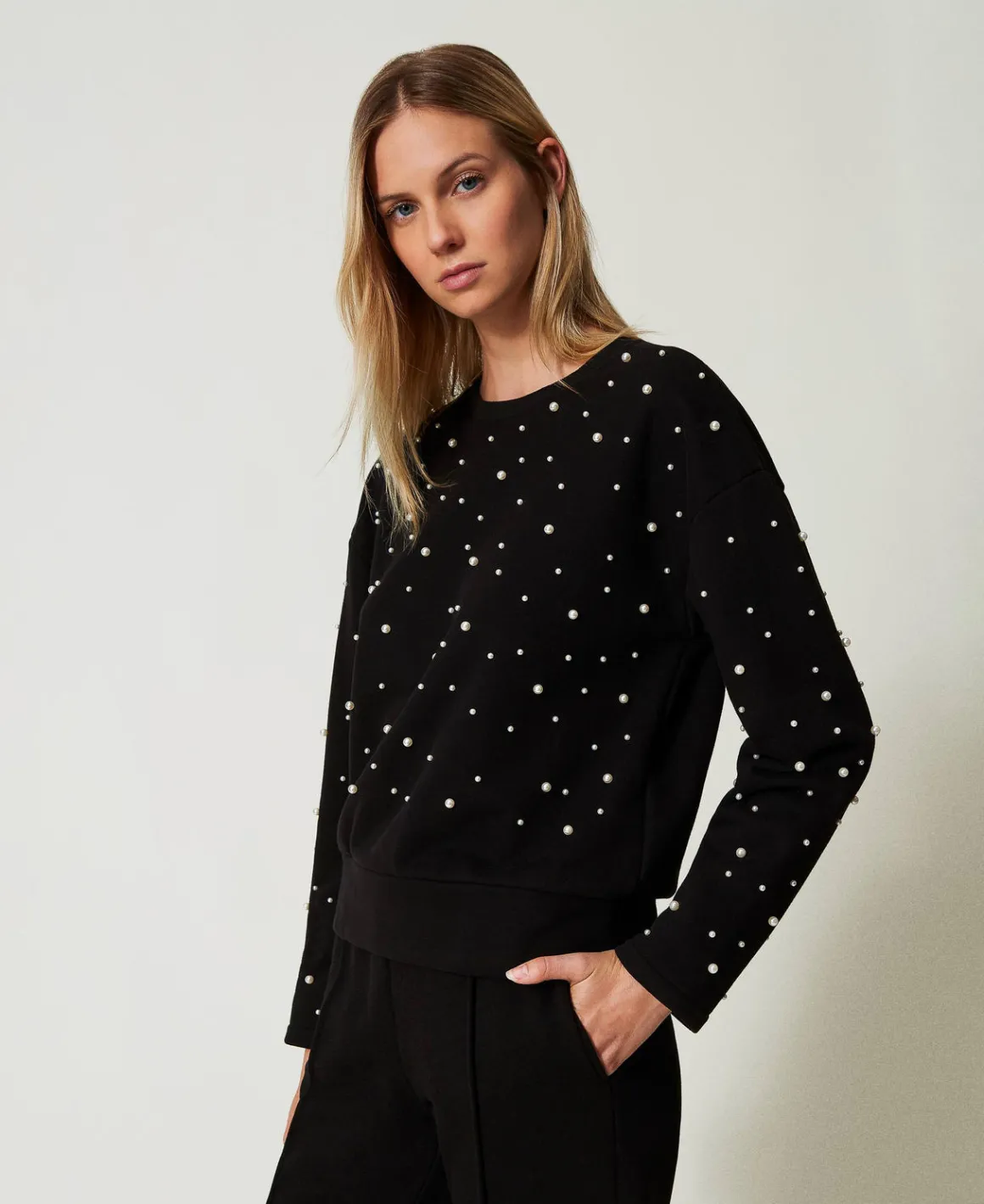 TWINSET Milano Felpa Girocollo Con Perle | Felpe
