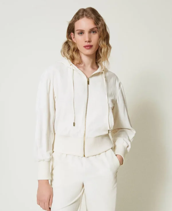 TWINSET Milano Felpa In Velluto Con Cappuccio | Giacche E Piumini | Felpe