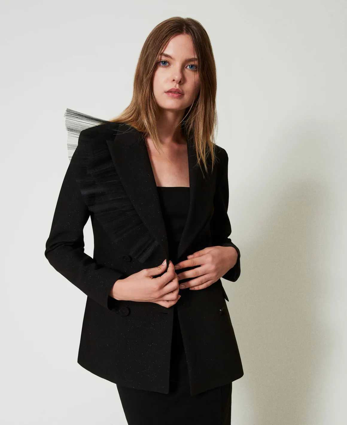 TWINSET Milano Giacca Blazer Con Volant In Tulle | Giacche E Piumini | Blazer