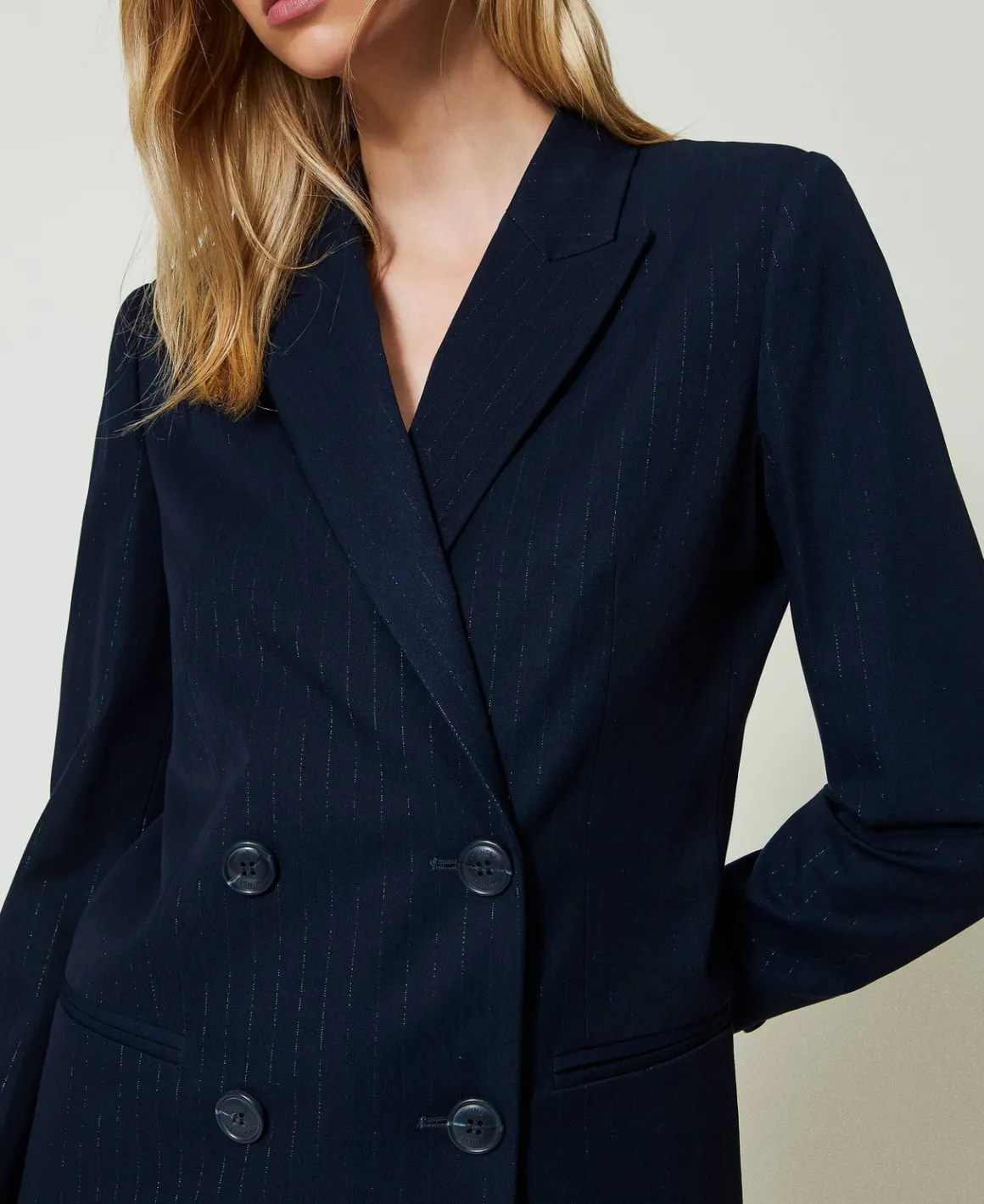 TWINSET Milano Giacca Blazer Gessata Lurex | Giacche E Piumini | Blazer