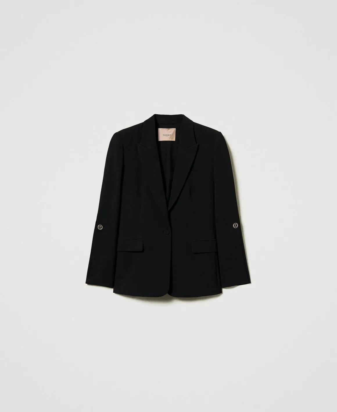 TWINSET Milano Giacca Blazer In Crêpe Cady Con Gemelli | Blazer | Giacche E Piumini