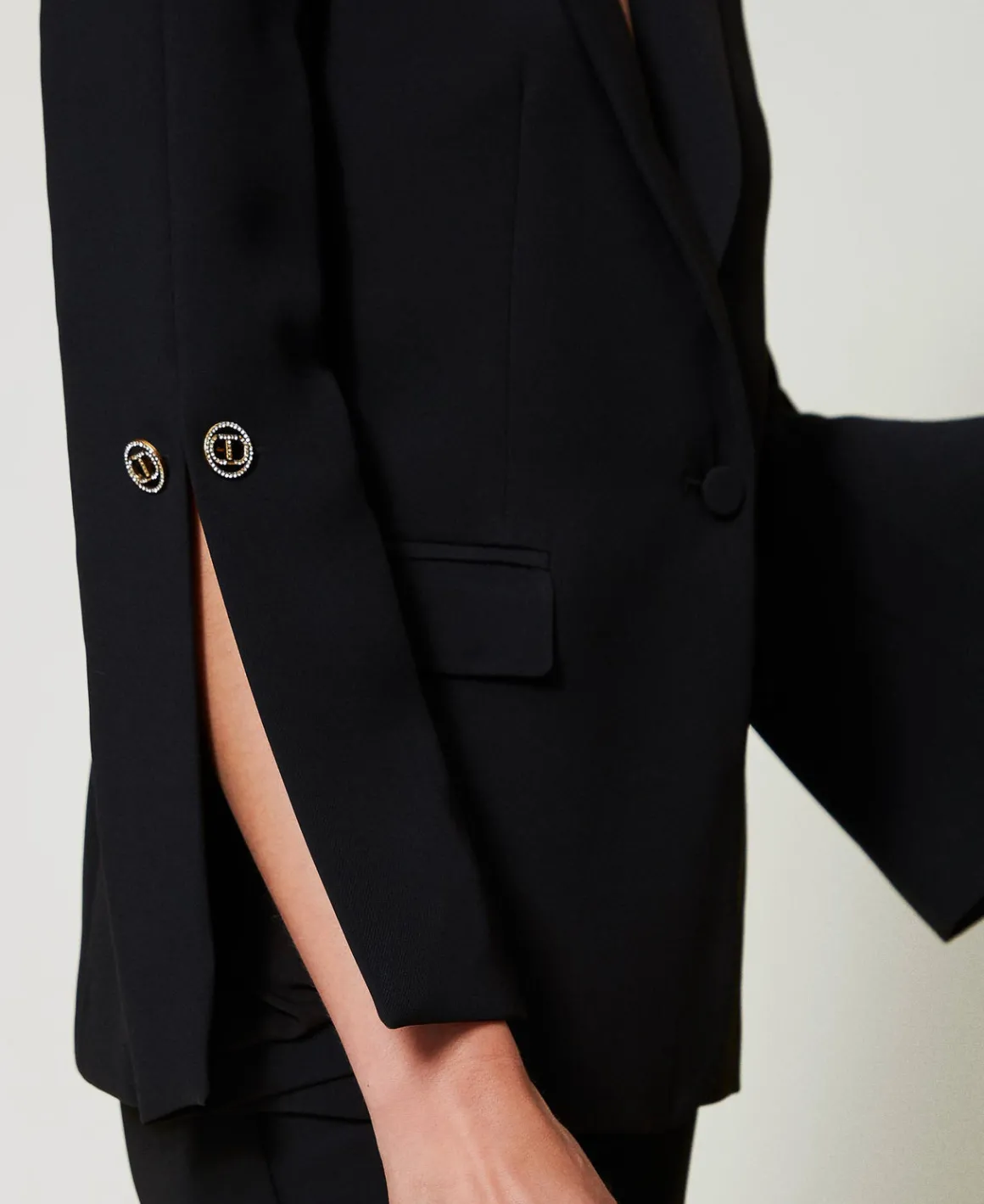 TWINSET Milano Giacca Blazer In Crêpe Cady Con Gemelli | Blazer | Giacche E Piumini