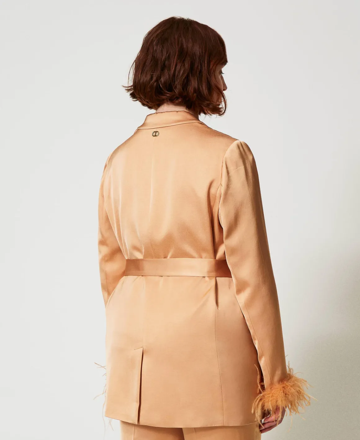TWINSET Milano Giacca Blazer In Raso Con Piume | Giacche E Piumini | Blazer
